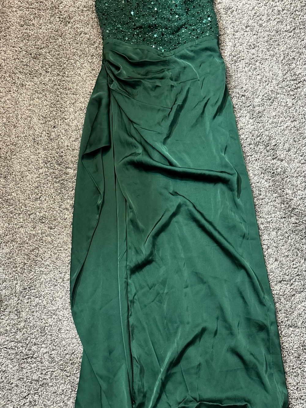 Emerald Green Evening Skirt with Subtle Drape